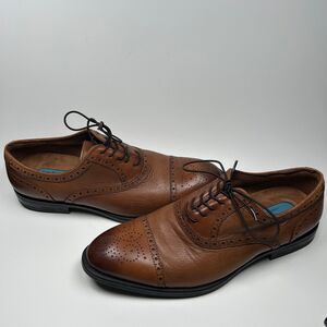 Kenneth Cole New York Men's Future pod Lace Up Oxford Brown Size 10.5 Pre Owned